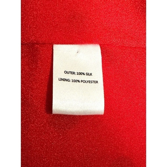 Saloni Midi Dress SILK Red White Black Polka Dot Grace Off Shoulder Ruffle XS 0 - Picture 9 of 12